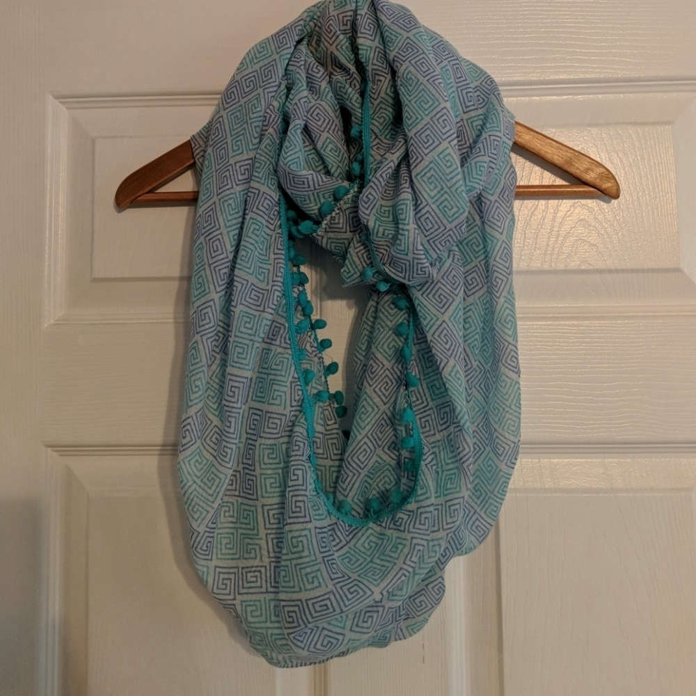 Periwinkle and turquoise infinity scarf
